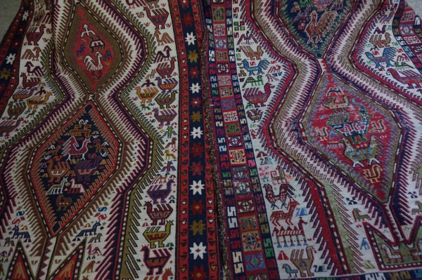 Sumak, kilim, soumak, rug, runner, vintage,Turkisch, persian, tapijt